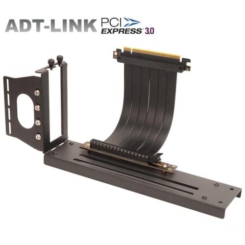 ADT-Link New PCIe 3.0 Riser High Speed PC Graphics Cards PCI Express x16 Cable Extension 16x GPU With Vertical Kit ATX Chassis