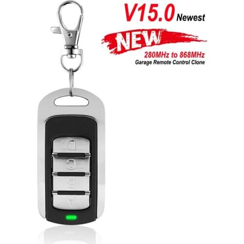 V15.0 Garage Remote Control Clone 280MHz to 868MHz Multi-frequency Auto Scan IPX6 4 in 1 Gate Opener Metal keychain for Barrier