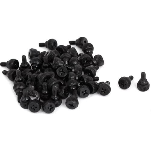 PC Computer Case Thumbscrews M3.5 Thumb Screws Black 50 Pcs