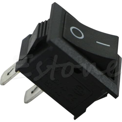 Black White On/Off Rectangle Rocker Switch Car Boat Button KCD1-2Pin 250V 3A New