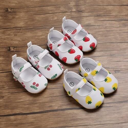 Baby Shoes Girl Strawberry cherry Solid Cotton Soft Anti-Slip Sole Newborn Infant First Walkers Toddler Casual Canvas Crib Sho