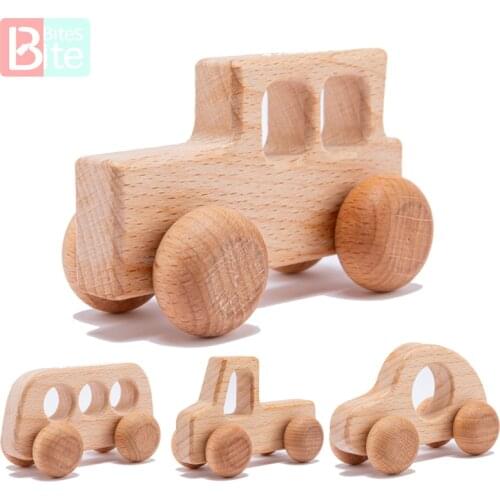 Baby Toys Beech Wooden Blocks Wooden Car Cartoon Educational Montessori Toys For Children Teething Baby Birthday Gift Products