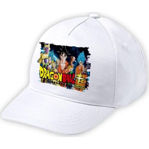 MERCHANDMANIA cap white boy DB SUPER ANIME LOGO soft small polyester sport field picnic fishing