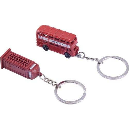 Creative Red Bus Post box Design Pendant Keychain Travel Souvenir Gifts For Women Men Key Ring London Style Key Pendant S064