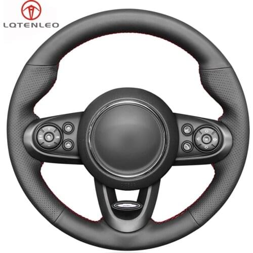 LQTENLEO Black Artificial Leather Car Steering Wheel Cover for Mini (Hatchback/Mini) JCW Clubman JCW Convertible JCW Countryman