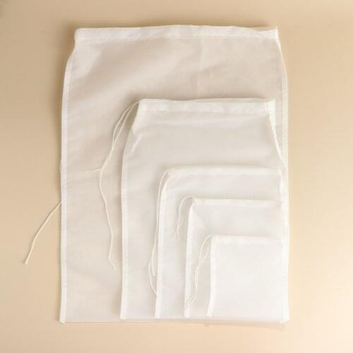 Reusable Almond Milk Bag Strainer Fine Mesh Nut Milk Bag Big Commercial Grade Nylon Cheesecloth Cold Brew Coffee Filter 200 mesh