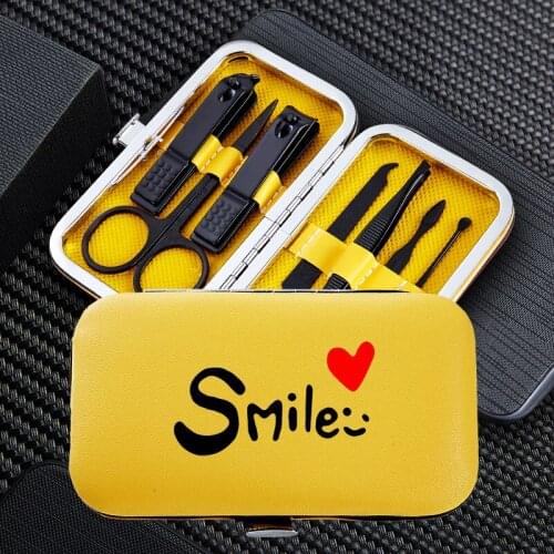 Heart Manicure Nail Clipper Sets Portable Travel 7pcs Letter Stainless Steel Trimmer Clippers Cutter Scissors Accessories Tools