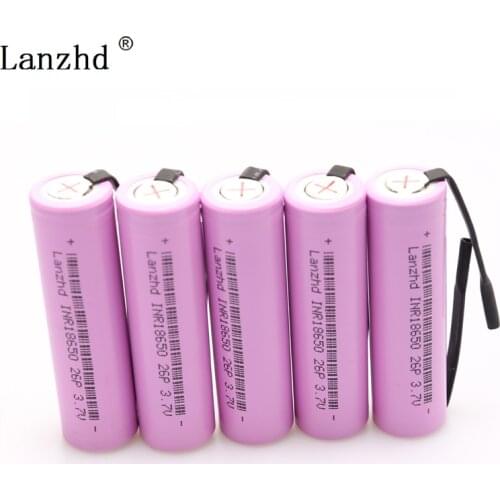 24PCS 18650 DIY Nickel Sheets battery INR18650 Rechargeable Battery 18650 batteries 20A Discharge 2600mAh Li-ion 3.7V