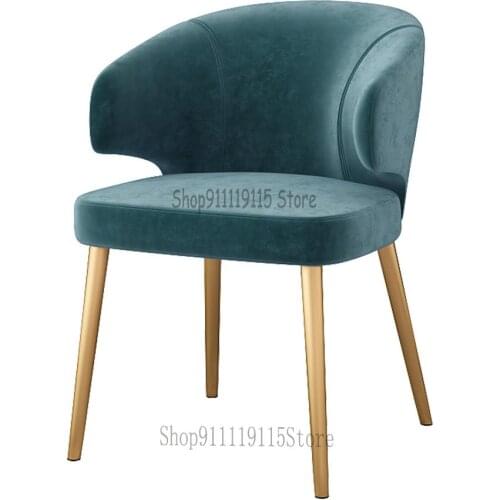 Nordic Luxury Simple Dining Table Chair Postmodern Creative Dining Chair Flannel Soft Bag Household Chair Back Dining Chair 139