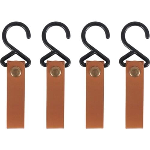 Outdoor Camping Rack Hook PU Hanging Buckle Self-Driving Travel Portable Wind Rope Buckle Fixed Buckle, 4PCS
