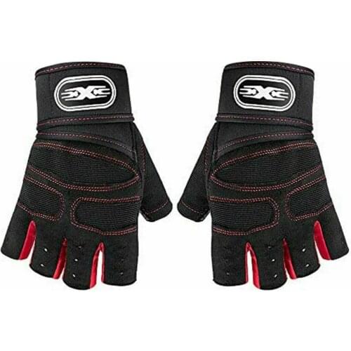 Gym Training Weightlifting Fitness Sports Wrist Wrap Workout Half Finger Gloves For Body Building Training 3 Colors M/L/XL