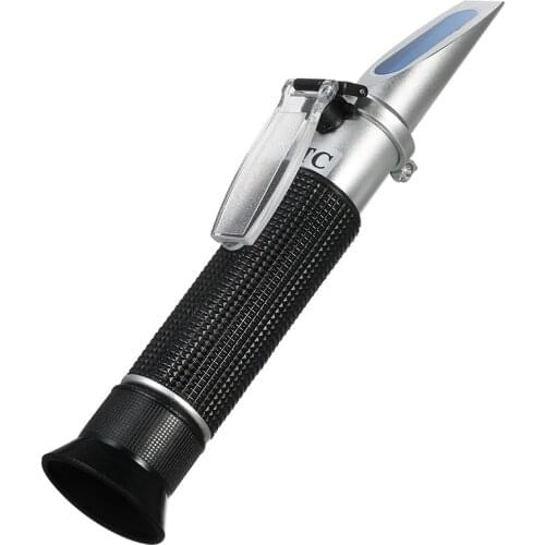 Portable Handheld ATC Alcohol Refractometer Liquor Volume Percent Tester Diacaustic Instrument with 0-80% Measuring Range