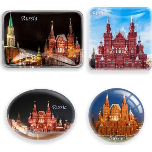 Russia Red Wall Fridge Magnet World Tourist Souvenir glass Refrigerator Magnetic Stickers Home Decor Moscow Tourist gift
