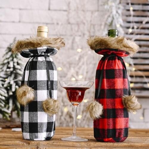 Christmas Decorations For Home 2020 Christmas Table Decor Xmas Navidad Gifts Red Santa Claus Elk Snowman Wine Bottle Cover