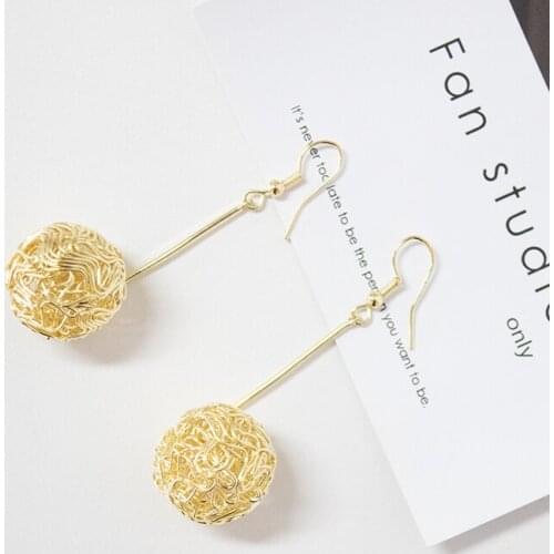 Earrings Fashion Long Earrings Ball Geometric Earrings for Women Hanging Dangle Earrings Drop Gold Earrings Modern Earrings