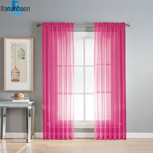 Cortina Sheer Voile For Living Room Pure Tulle Bedroom Curtains Window Home Decoration