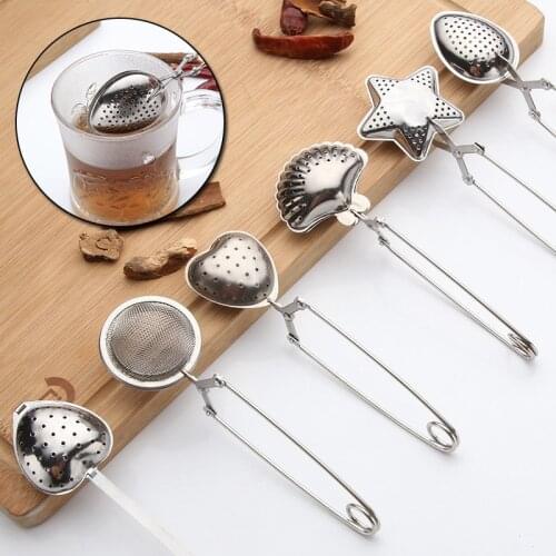 Stainless Steel Tea Infuser Reusable Teakettle Locking Filter Multifunction Mesh Ball Infuser Filter Teaspoon Squeeze Strainer