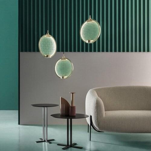 Modern led stone pendant lights lustre suspension lustre pendente Studio Suspension Light Fixtures bedroom hanging lamp