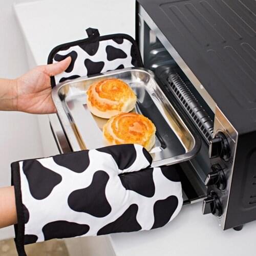 Leopard-print Microwave Gloves Thickened Heat Resistant Mitts Kitchen Baking Kit перчатка для горячего Kitchen Accessories