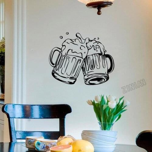 Cheers Wall Decals For Kitchen Decoration Vinyl Wall Murals For Pub Alcohol Bar Wall Stickers Funny Pattern Decor Resturant Y052