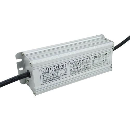80W Waterproof Led Power Supply Adapter Outdoor Led Driver IP67 Converter AC 85-277V to DC18V-36V Led Lighting Transformers