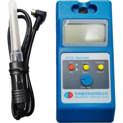WT-10A Gaussmeter Tesla Meter Fluxmeter Surface MagneticField Tester with Ns Function Metal Probe WT10A