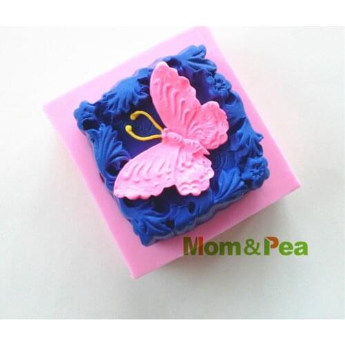 Mom&Pea 0430 Free Shipping Butterfly Silicone Soap Mold Cake Decoration Fondant Cake 3D Mold Food Grade Silicone Mould