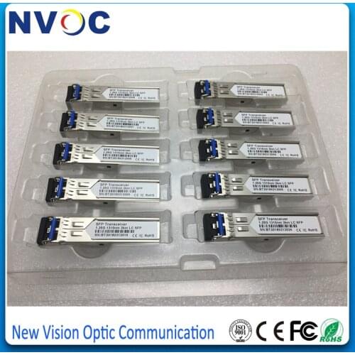 10Pcs/Lot,GLC-GE-FX, 1.25G 1310nm MMF GE SFP Transceiver 2KM,DDM,1.25G Fiber Optical LC DX Fiber SFP Transceiver Module