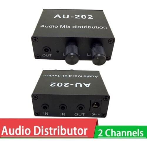 2 Way input Output Stereo Audio Mixer Sound Source Distributor Volume Control For Headphone Amplifier NJM4580 NJM4556A OP AMP