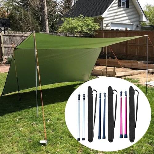 2PCS Telescoping Tarp Poles Portable Replacement Canopy Adjustable Aluminum Rods For Tent Awning Outdoor Camping Hiking