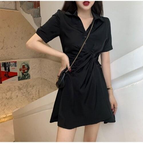 2021new summer dress with cute and sweet little black dress