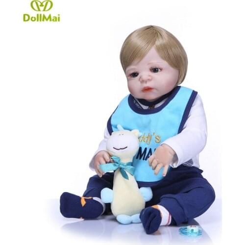 22inch 55cm Silicone Full Body Reborn Dolls Lifelike Baby Boys Newborn Fashion Doll Christmas Gift bebes reborn menino