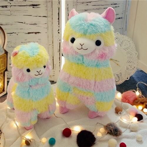 35-50cm Cute Rainbow Alpaca sheep Doll Plush Toys stuffed Animals Pillow Cushion Christmas Gift for Kids