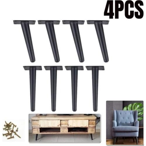 Metal Furniture Legs Iron Black Support 12/ 15/ 17/ 20/ 25/ 30/ 36cm Cabinet Table Feet Furniture Accessories 4pcs
