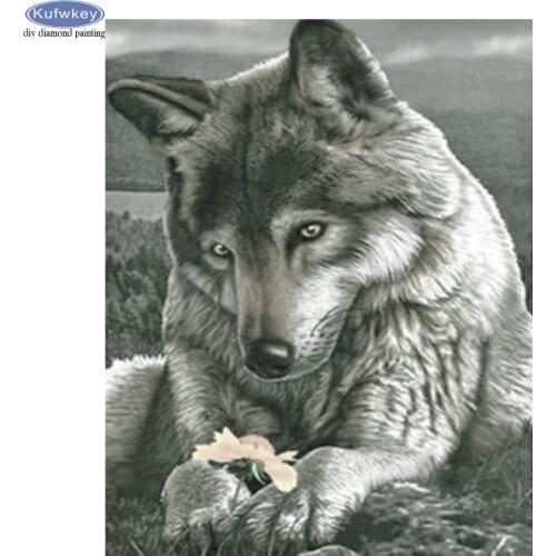 Full Drill Square Round 5D Diamond Painting Animal Wolf Diamond Embroidery Mosaic Flower Cross Stitch Decoration For Home New