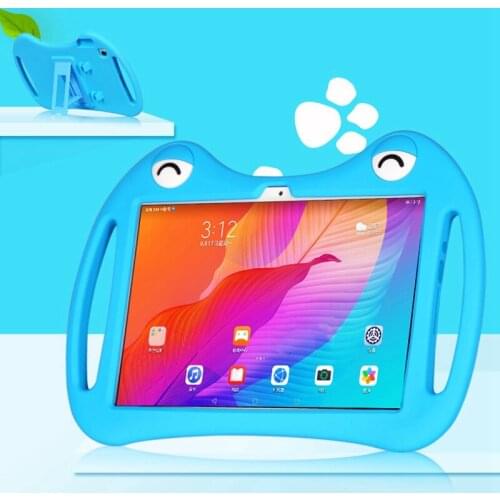 Kid 3D Frog Silicone Handle Shockproof Stand Cover for Huawei Matepad T10 T10S 10.1 9.7 Honor X6 Tablet Case with Pen Slot Funda