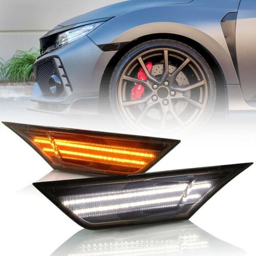 Smoked Lens For Honda Civic 2016 2017 2018 2019 Full Led Side Marker Light Running Light Position Light