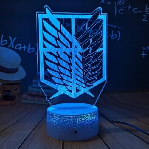 Anime Figure Attack on Titan LED Night Lights for Children Kids Boys Gift Manga Japanese Anime Bedroom Desk Lamp Home Decor