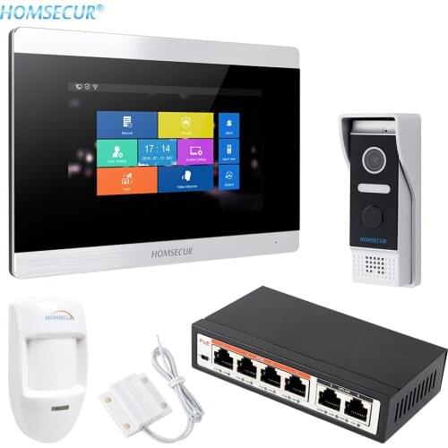HOMSECUR 7" Smartphone IP Cat6 Video&Audio Home Intercom Electric Lock Supported BC031IP-B+BM715IP-S