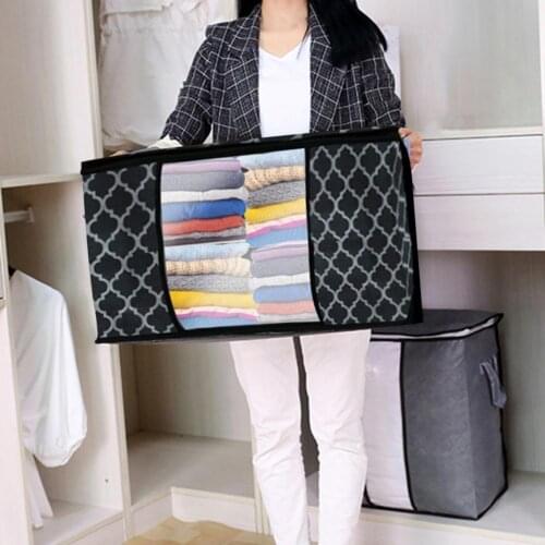 Non-Woven Fabric Useful Moisture-proof Clothes Quilt Zipper Storage Box Convenient Storage Cube Washable for Basement