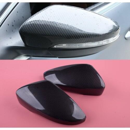 2pcs Carbon Fiber Style Side Wing Rearview Mirror Cover Cap Shell Fit For VW Beetle Jetta Scirocco Eos Passat CC 3C8 857 538