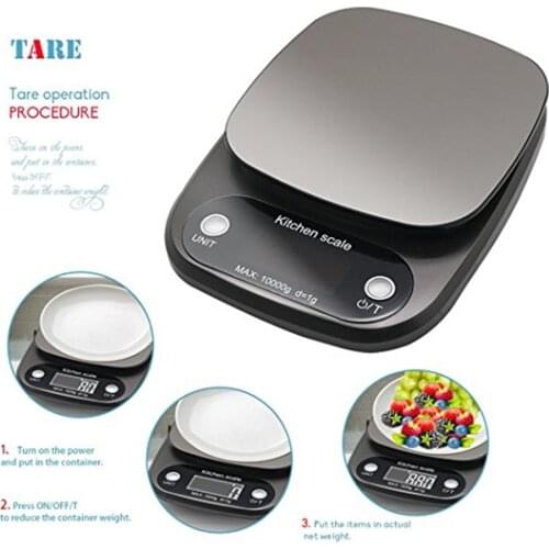 LCD Kitchen Scale Digital Gram Metal Electronic Accurate Balance Mini Cooking Food Measure Tools Pallet Food 3kgx0.1g