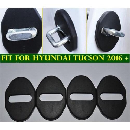 Lapetus Inner Door Lock + Door Check Arm Stop Rust Waterproof Protection Cover Trim Kit 8 Pcs Fit For Hyundai Tucson 2016 - 2020