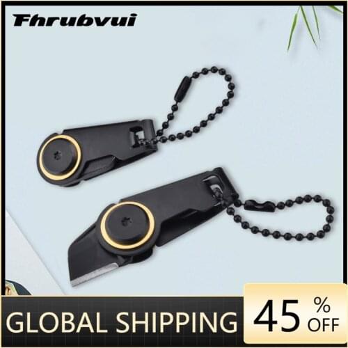 Top Quality Mini Zipper Knife Portable Outdoor Survival Emergency Tool Foldable Stainless Steel Key Ring Camping Gears