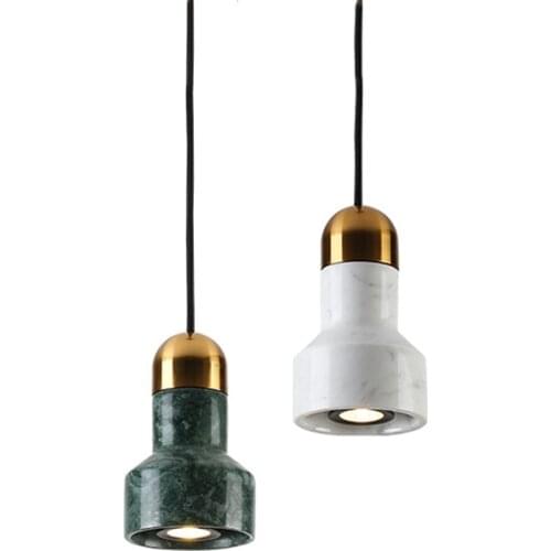 E27 Marble Pendant Light Nordic Single Head Bedside Bedroom Hanging Lamp Simple Light Luxury Living Room Lamp Hotel Cafe Bar Bra