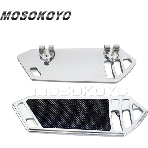Chrome Motorcycle Highway Floorboards Rear Footpeg Footrest Diver Floor Board Pad for Harley Softail Touring 1984-2015