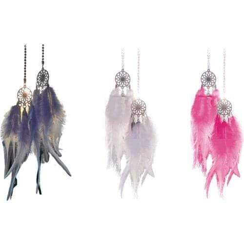 2021 New Car Hanging Ornament for Car Decoration Pendant Rearview Mirrors Double Feather