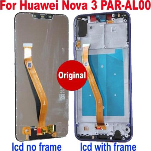 Original LCD Display Touch Screen Digitizer Assembly with frame For Huawei Nova 3 PAR-AL00 PAR-LX1 PAR-LX9 PAR-LX1M sensor