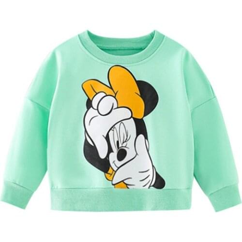 Fall Little Girls Clothes Minnie Mouse Printed Hooded Sweatshirts Casual Little Children Outfits Pretty Autumn Tops Teen Costume