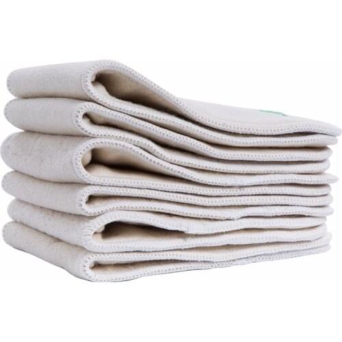 Naughty Baby Wholesale Cheap Price Hemp Organic cotton 4 Layers(2+2) Washable Baby Cloth Diaper Nappy inserts